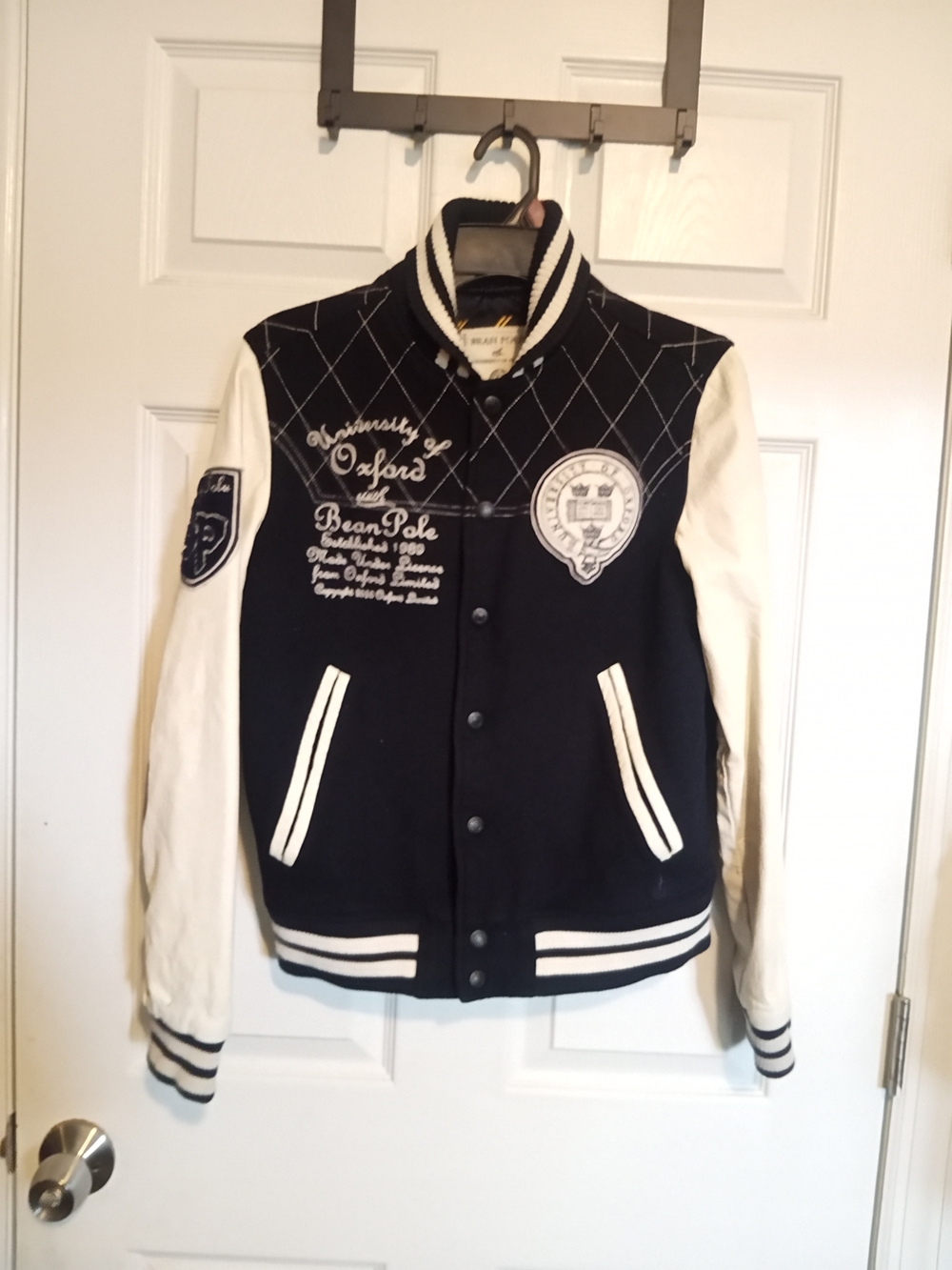 Vintage 2010 Bean Pole x University of Oxford Leather Sleeve Varsity Jacket - Me